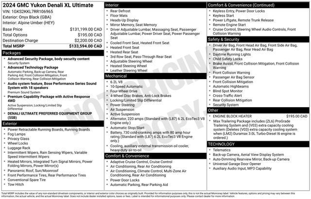 2024 GMC Yukon XL Denali Ultimate