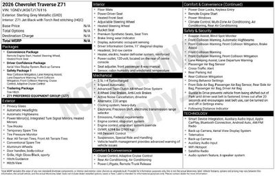 2026 Chevrolet Traverse Z71