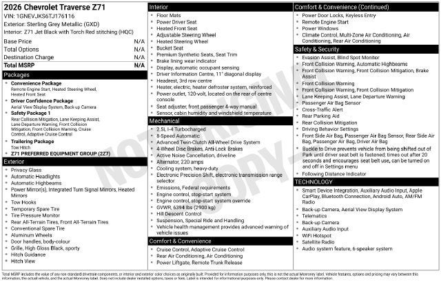 2026 Chevrolet Traverse Z71