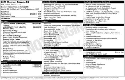 2026 Chevrolet Traverse RS