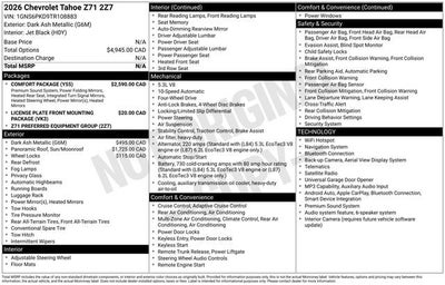 2026 Chevrolet Tahoe Z71