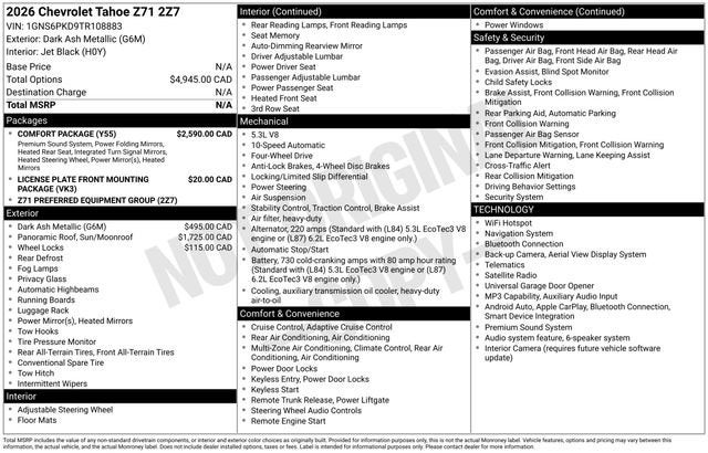2026 Chevrolet Tahoe Z71