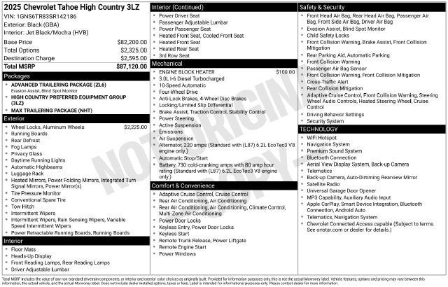 2025 Chevrolet Tahoe High Country
