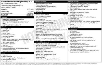 2025 Chevrolet Tahoe High Country