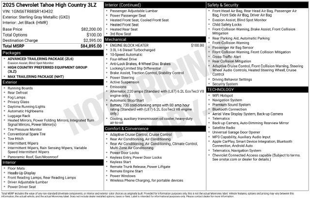 2025 Chevrolet Tahoe High Country