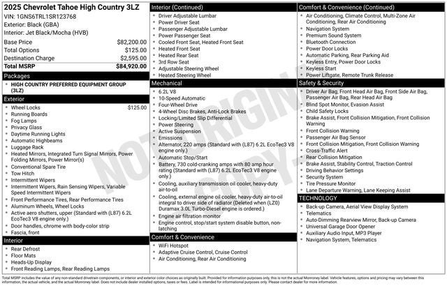 2025 Chevrolet Tahoe High Country