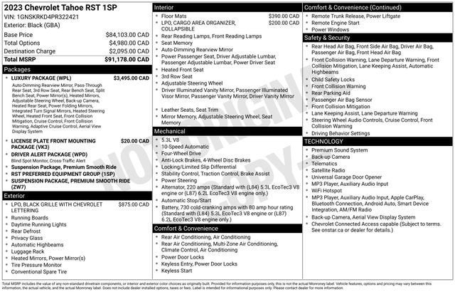 2023 Chevrolet Tahoe RST