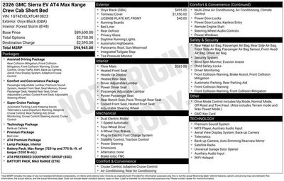 2026 GMC Sierra EV AT4 Max Range