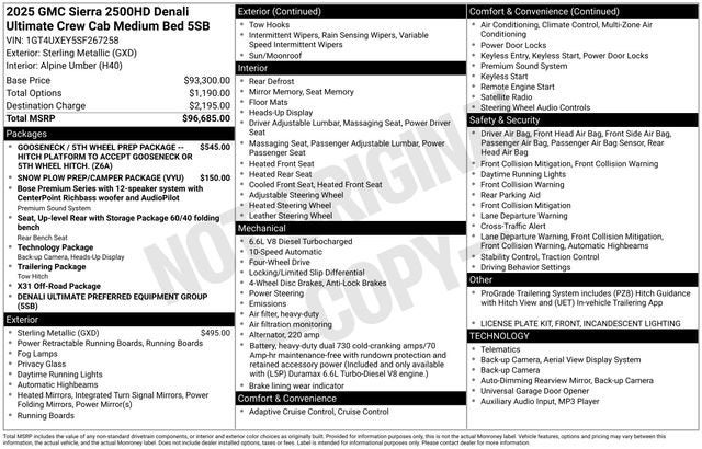 2025 GMC Sierra 2500 HD Denali Ultimate