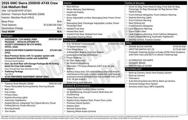 2026 GMC Sierra 2500 HD AT4X