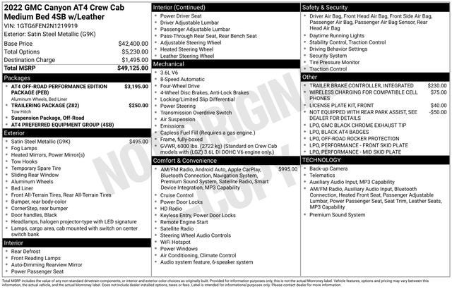 2022 GMC Canyon AT4 - Leather