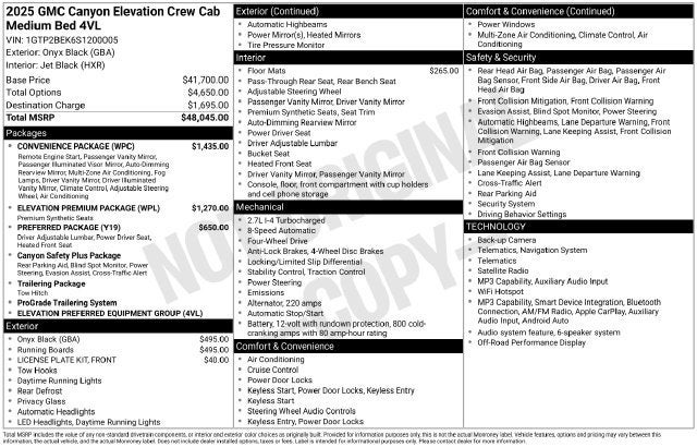2025 GMC Canyon Elevation