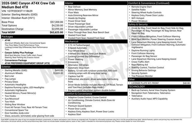 2026 GMC Canyon AT4X