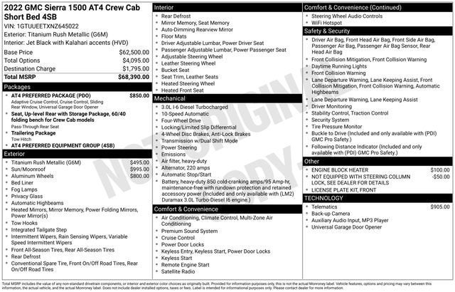2022 GMC Sierra 1500 AT4