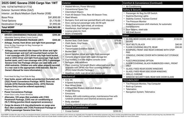2025 GMC Savana Cargo Work Van