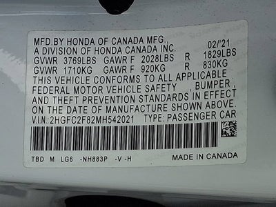 2021 Honda Civic Sedan Sport