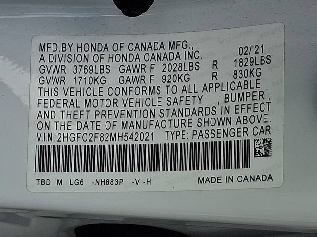 2021 Honda Civic Sedan Sport