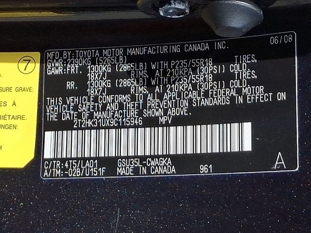 2009 Lexus RX 350 RX350 4 DOOR SUV 3.5L V6