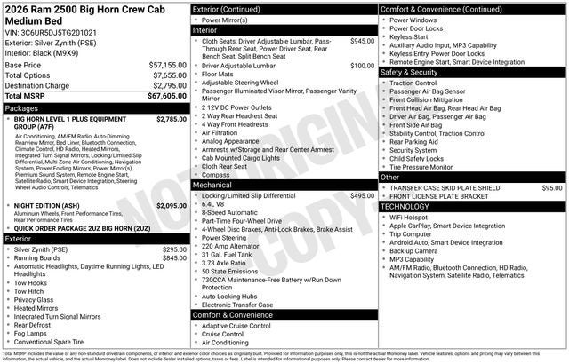 2026 RAM 2500 Big Horn
