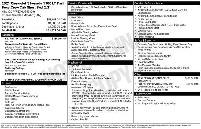 2021 Chevrolet Silverado 1500 LT Trail Boss