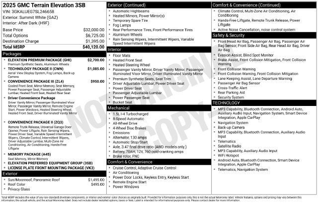 2025 GMC Terrain Elevation