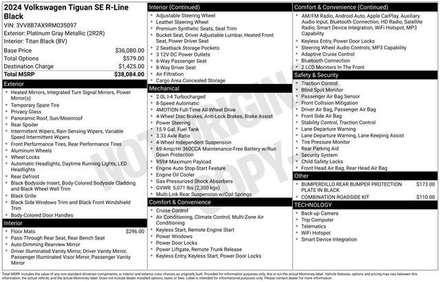 2024 Volkswagen Tiguan 2.0T SE R-Line Black