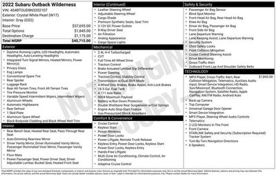 2022 Subaru Outback Wilderness