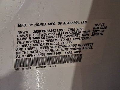 2017 Honda Pilot Elite