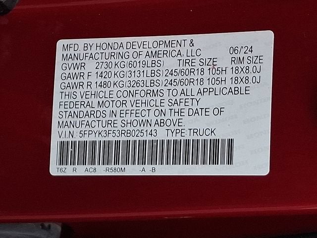 2024 Honda Ridgeline RTL