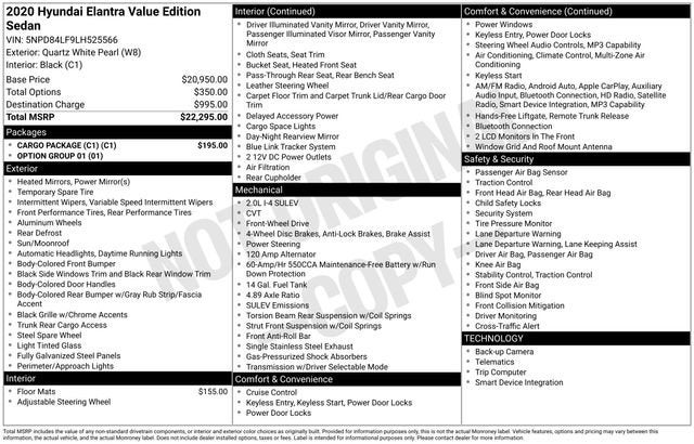 2020 Hyundai Elantra Value Edition