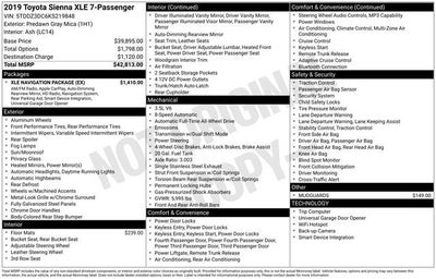 2019 Toyota Sienna XLE Premium 7 Passenger
