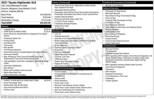 2021 Toyota Highlander XLE
