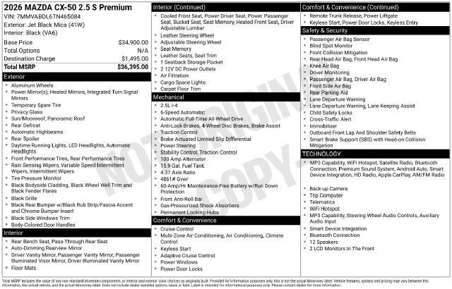 2026 Mazda Mazda CX-50 2.5 S Premium