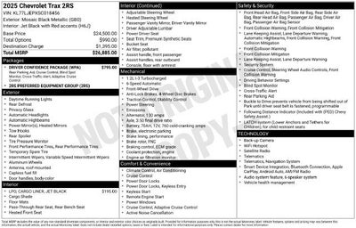 2025 Chevrolet Trax 2RS