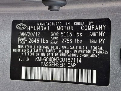 2012 Hyundai Genesis 5.0L R-Spec