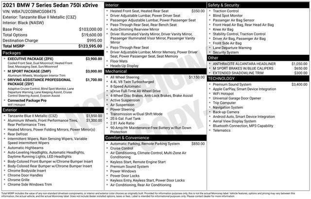 2021 BMW 750i xDrive