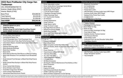 2022 RAM ProMaster City Cargo Van Tradesman