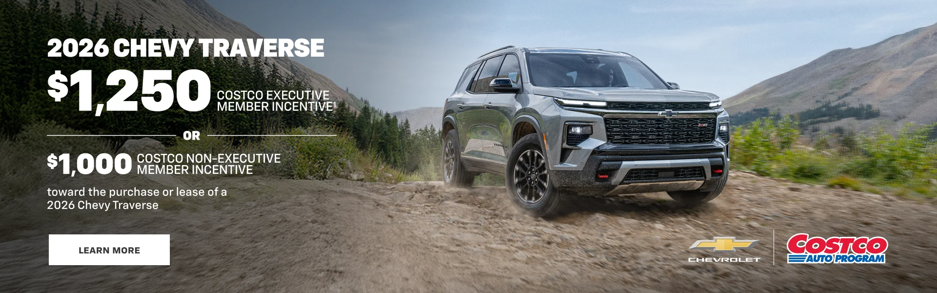 2026 Chevy Traverse. $1,250 COSTCO EXECUTIVE MEMBER INCENTIV