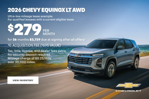 2026 Chevy Equinox LT AWD. Ultra-low mileage lease example f